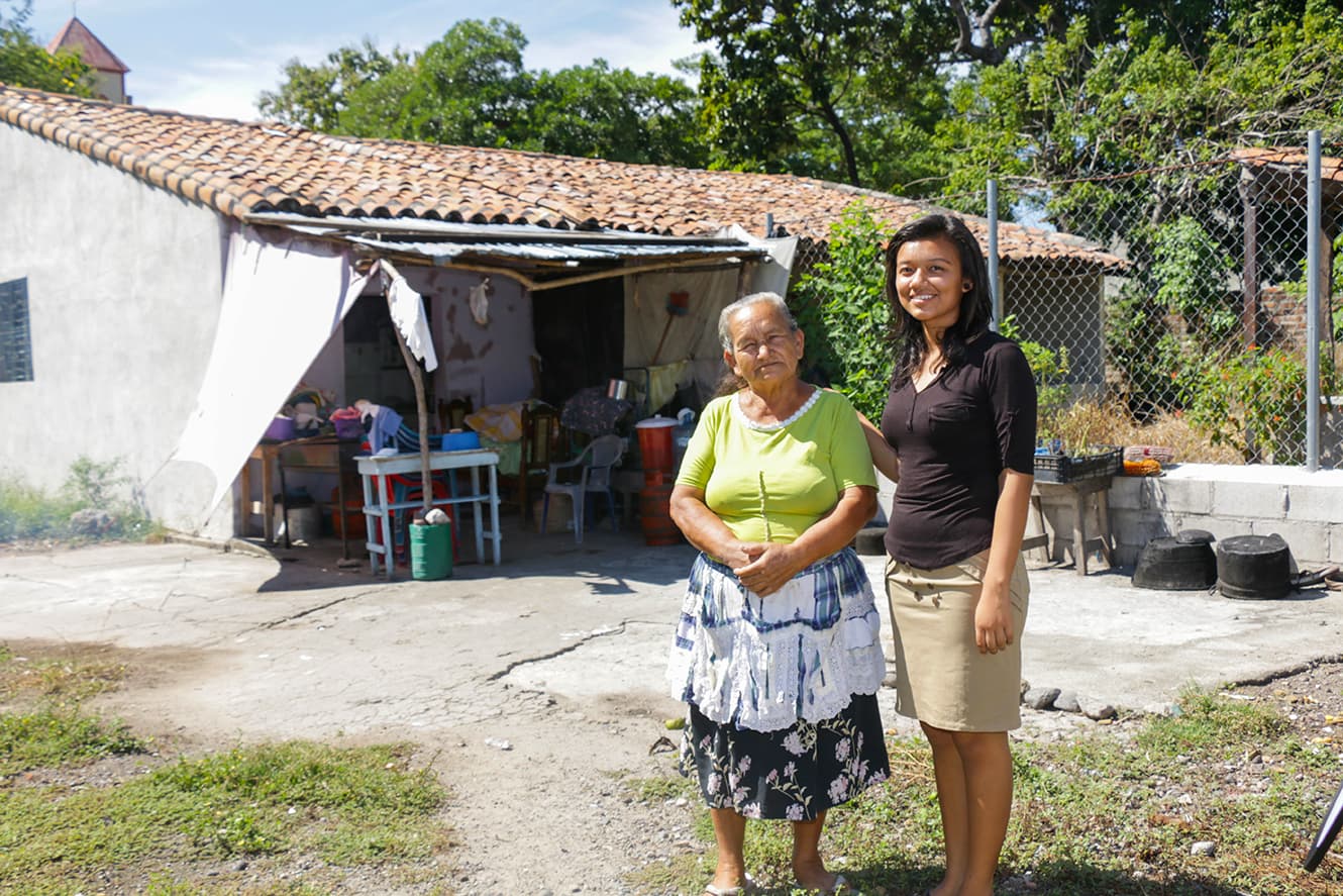 Gabriela and her gran in El Salvador