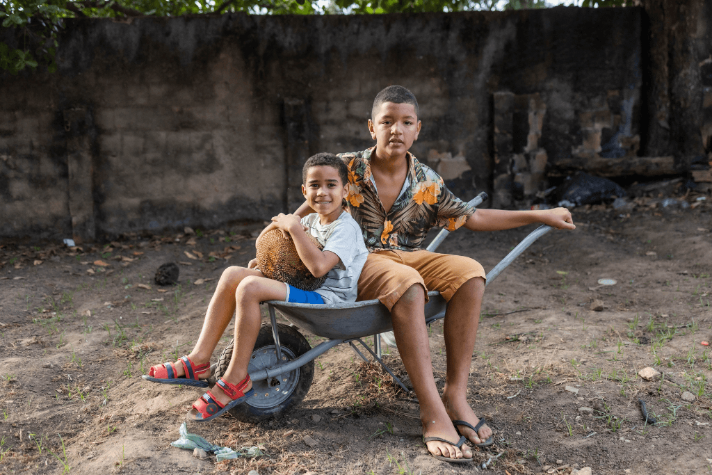 Weslley plays with his brother
