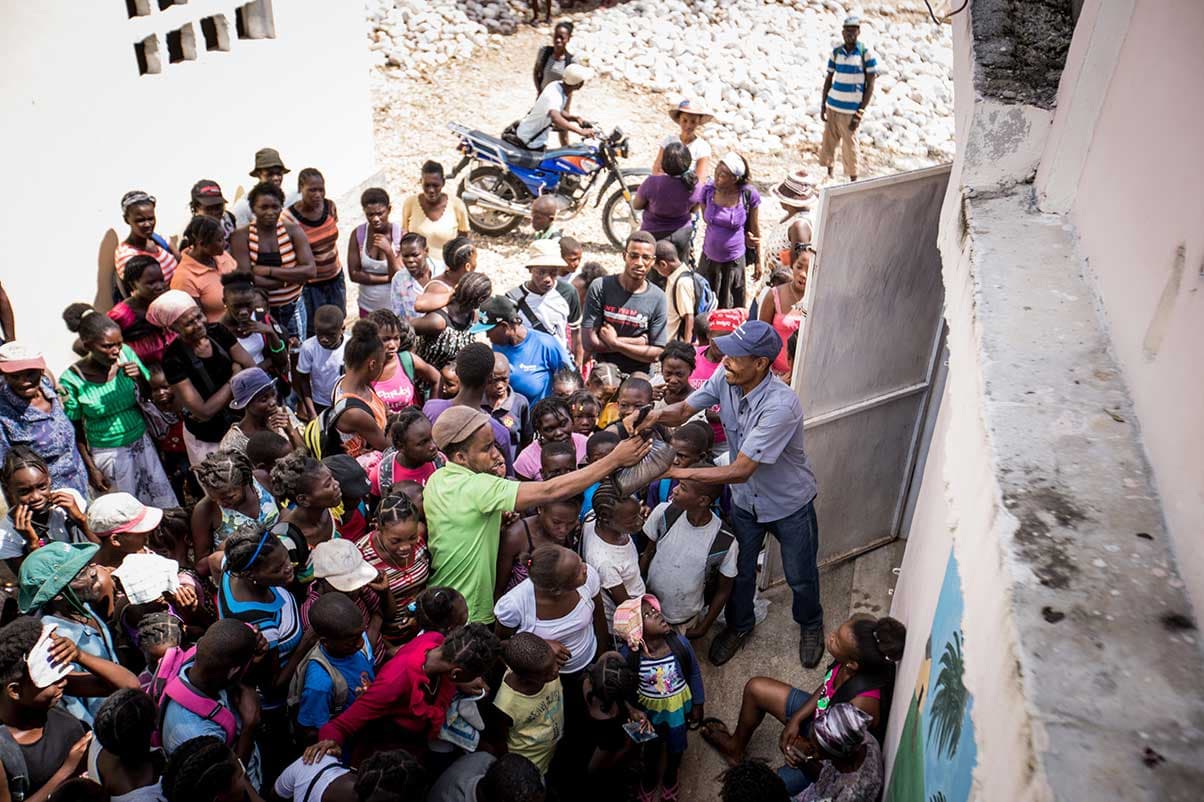Food distribution in Haiti