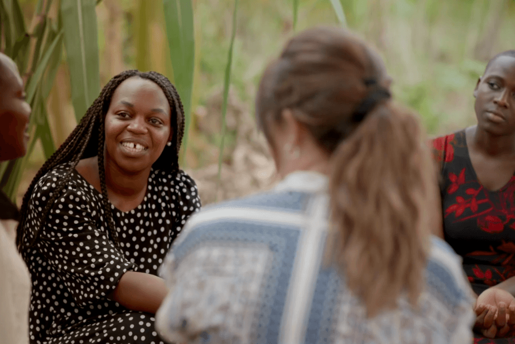 Cathy and Beatrice with Monica and Divine