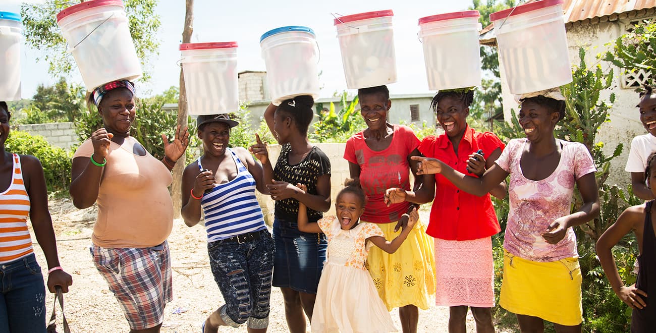 Smiling ladies in Haiti