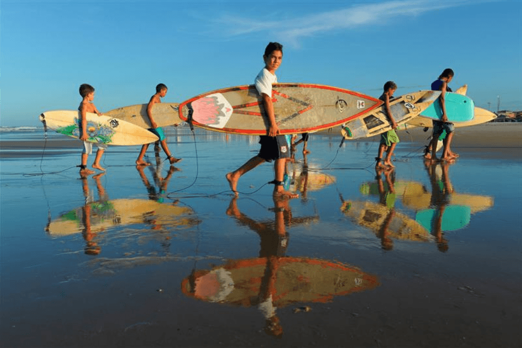 Boys with surf boards
