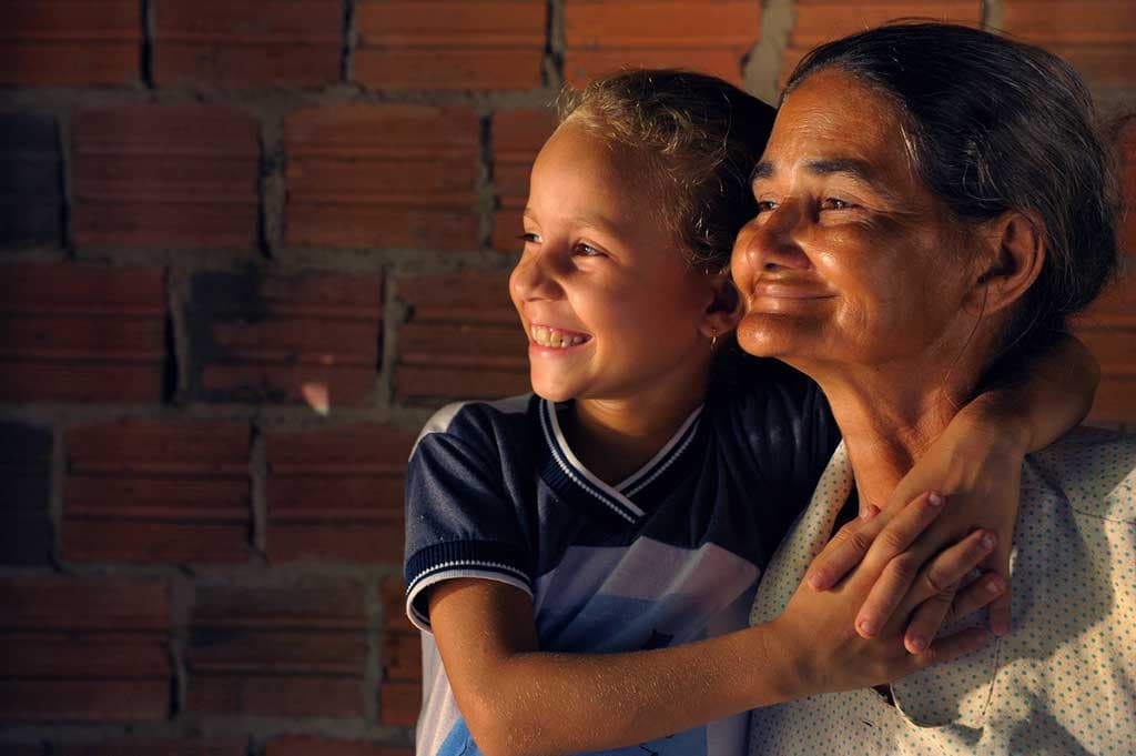 Grandmother and granddaughter