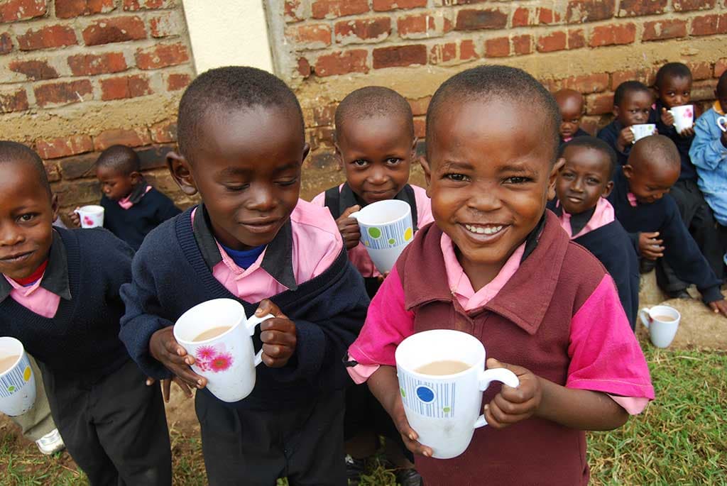 Drinking tea in Tanzania
