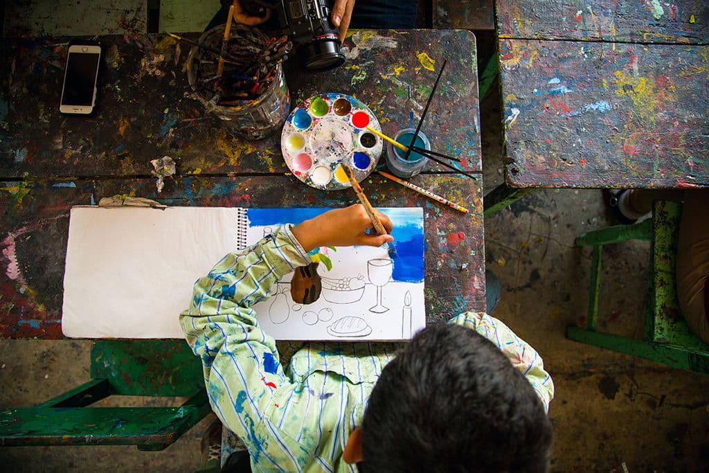 An art class in Mexico