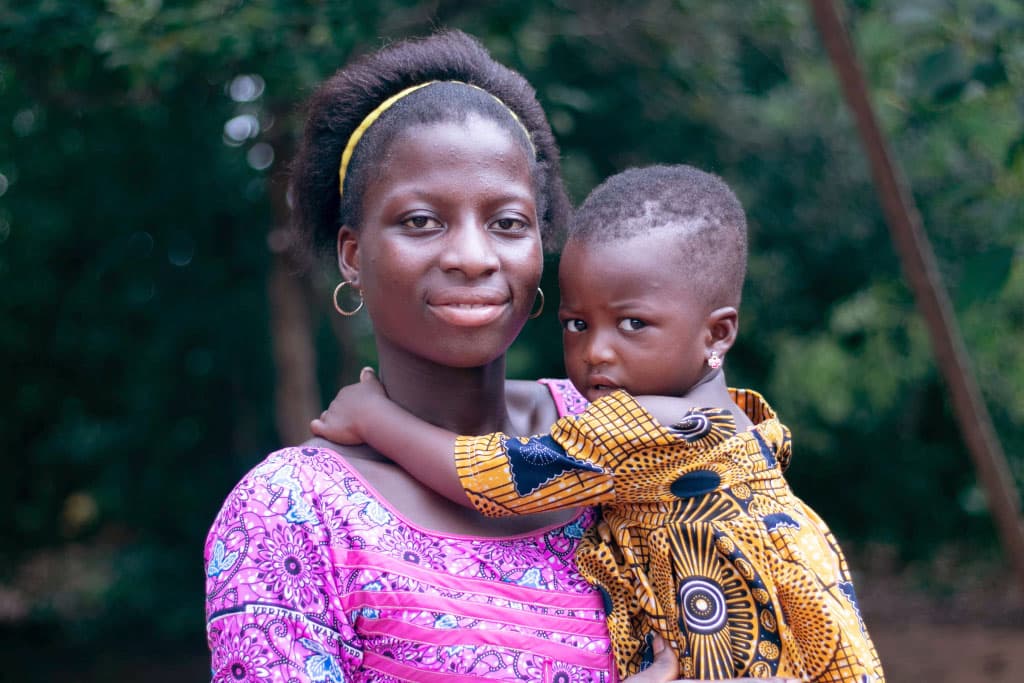 Adjowavi and her baby daughter Alexine