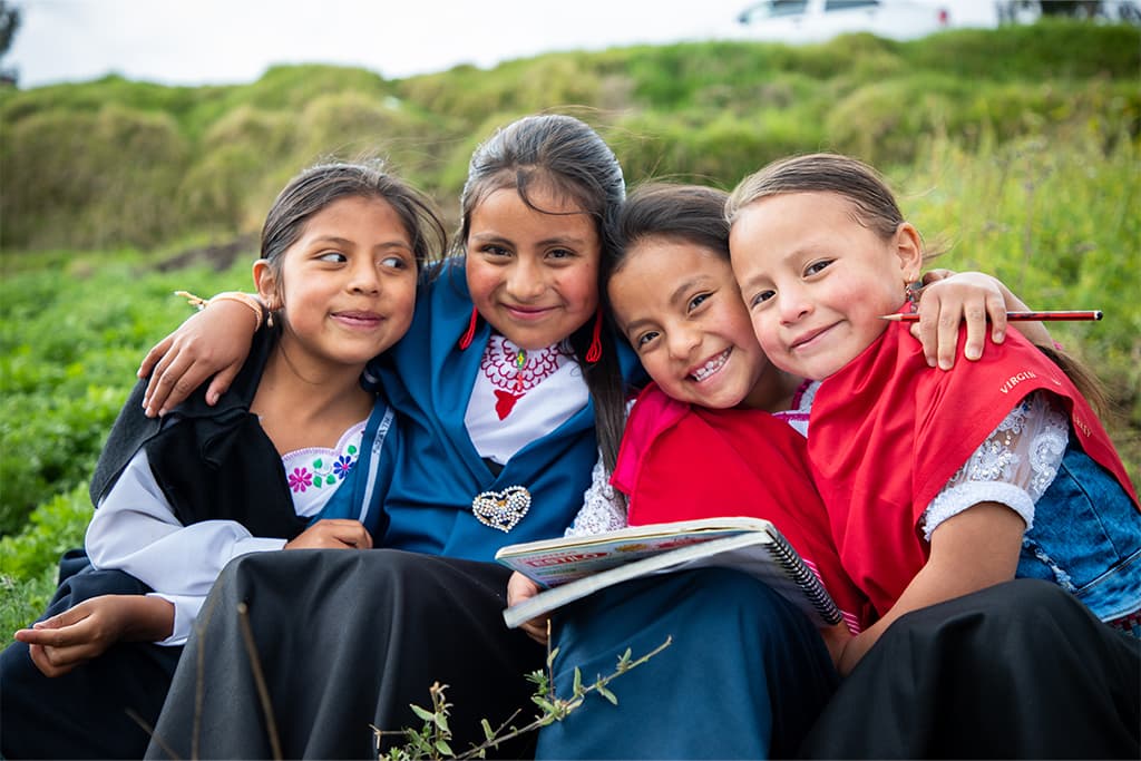 A group of girls from Bolivia