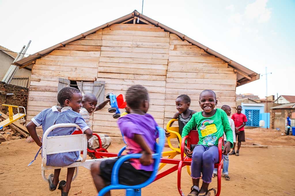 Ugandan children in playground