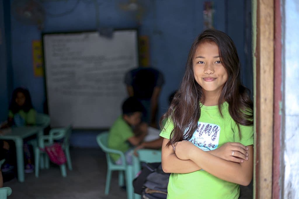 girl in door