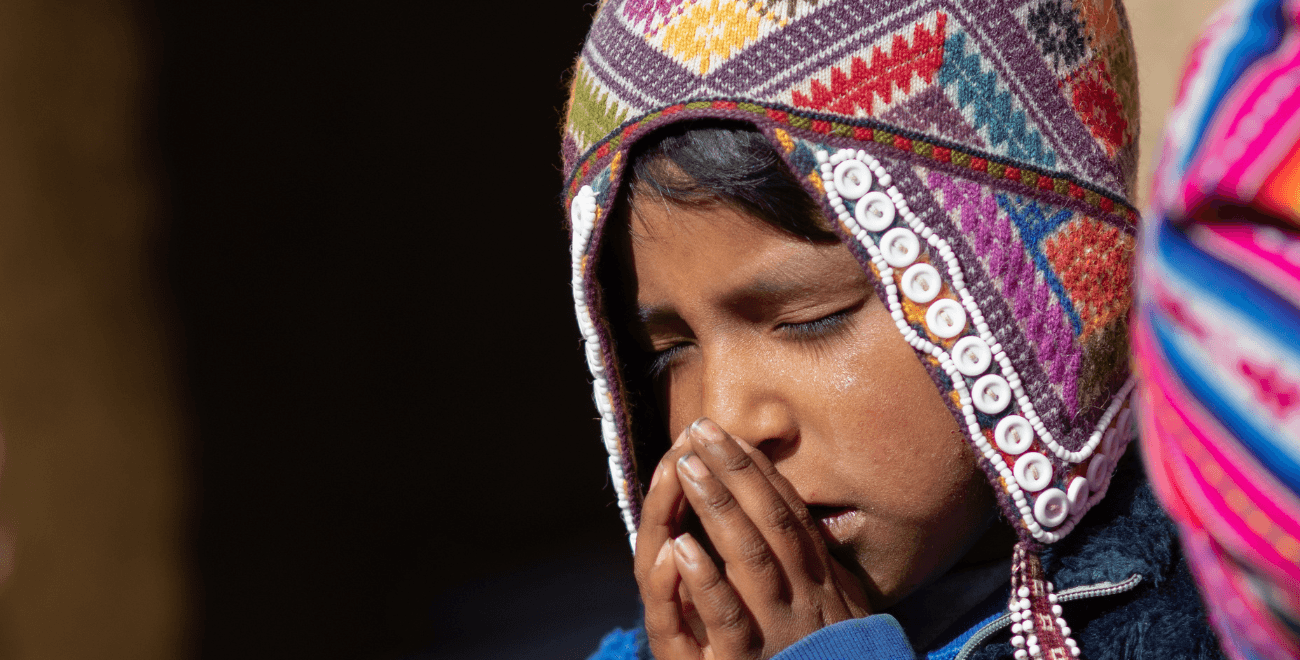 A child prays