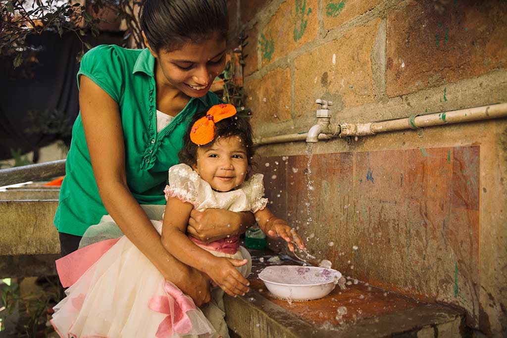 Washing hands in Nicaragua