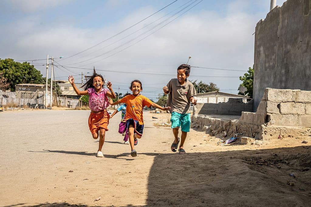Maria and siblings playing