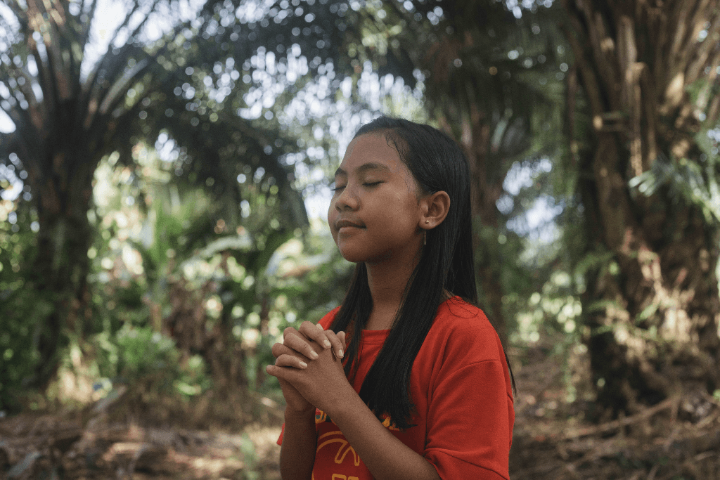 Praying for so many things. Asking God for a Bible of her own.