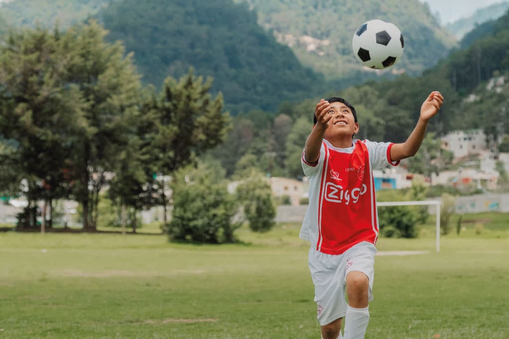 Angel from Mexico plays football