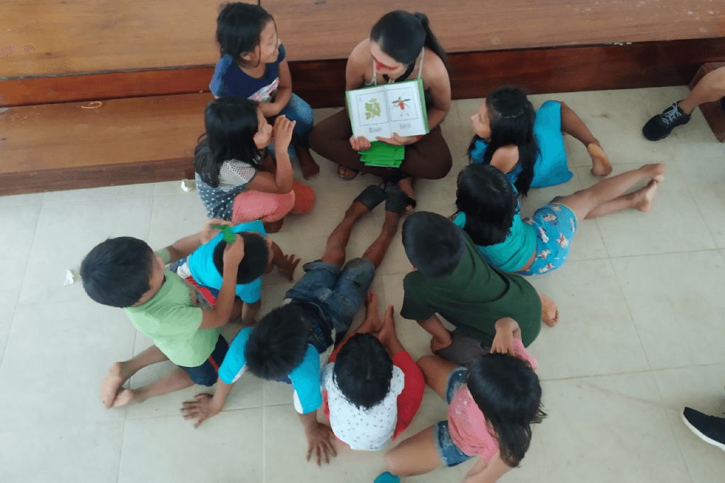 A group of children learning