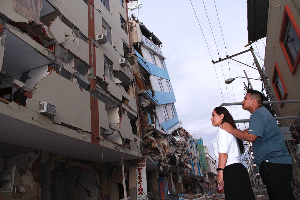 Home destroyed by Ecuador earthquake