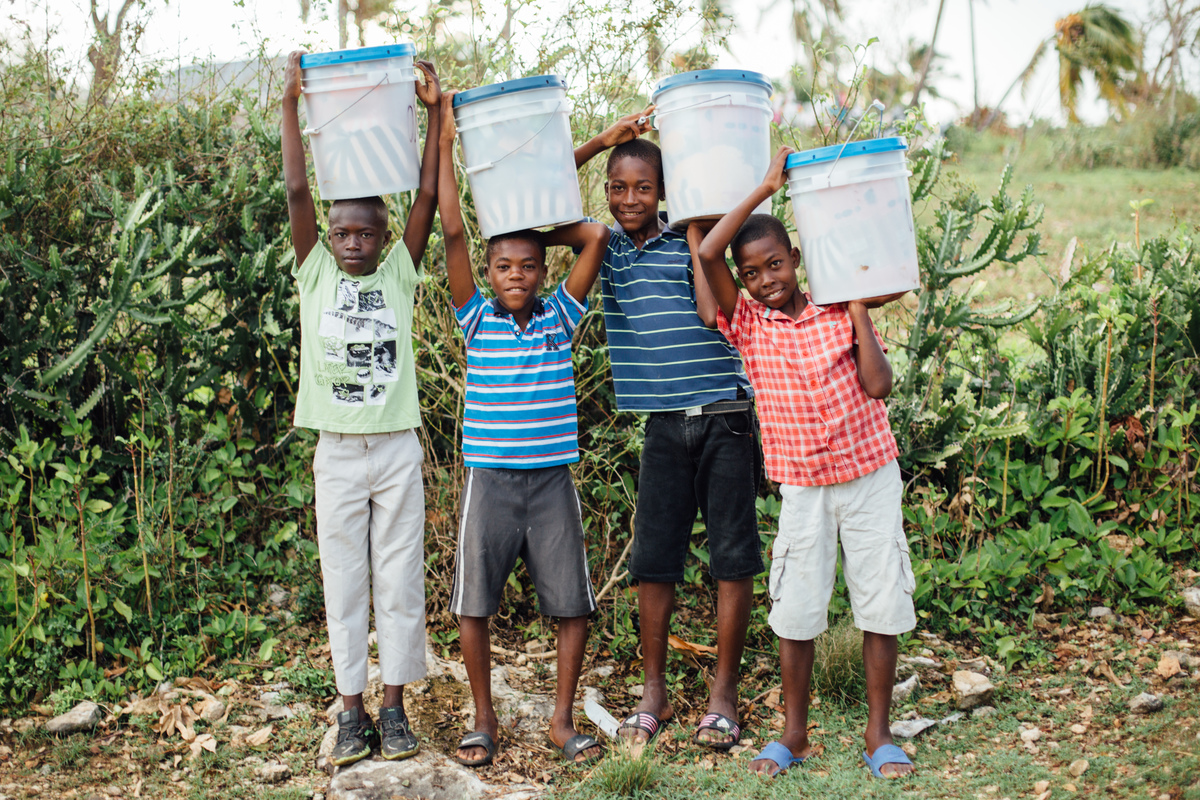 Haitian children after Hurricane Matthew