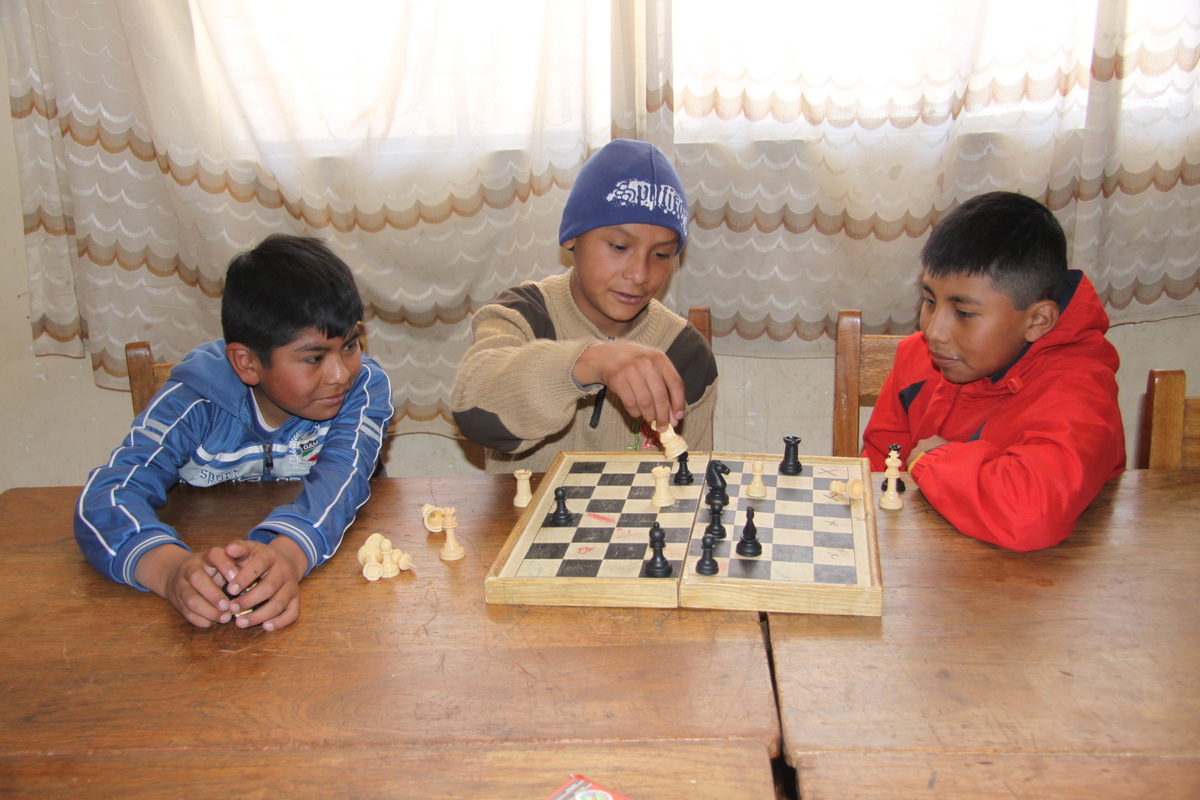 Playing chess in Bolivia
