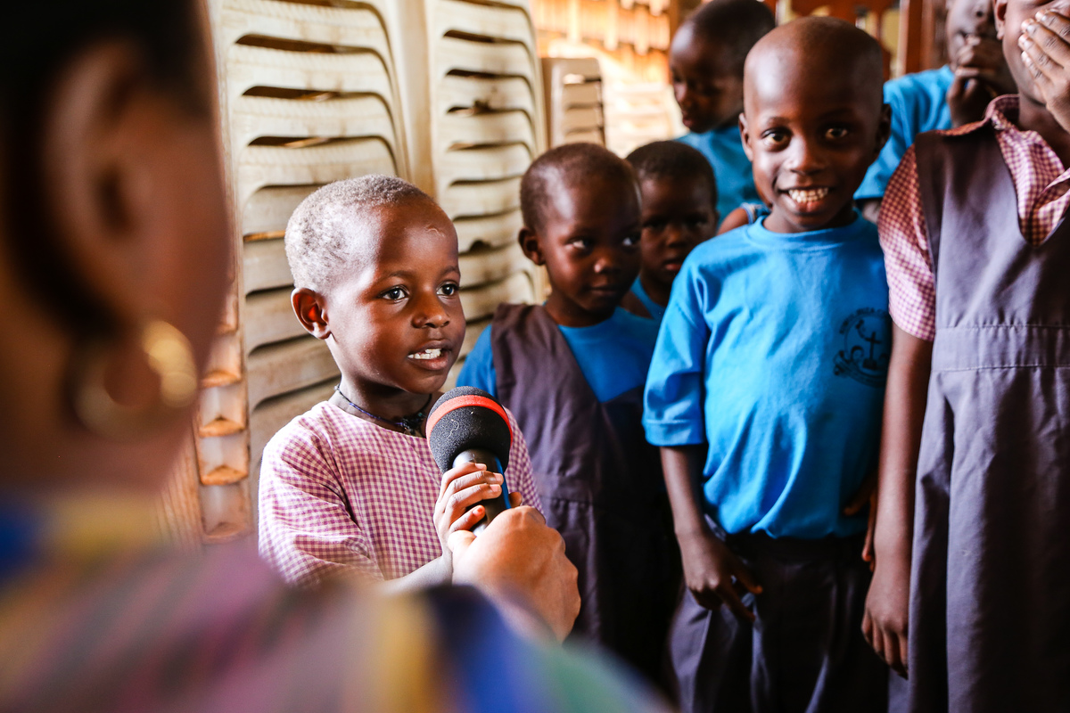 Boy singing in Tanzania
