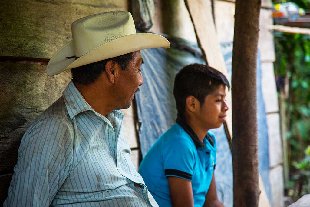 Father and son in Mexico