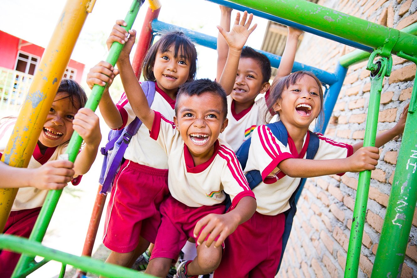 happy children in Indonesia