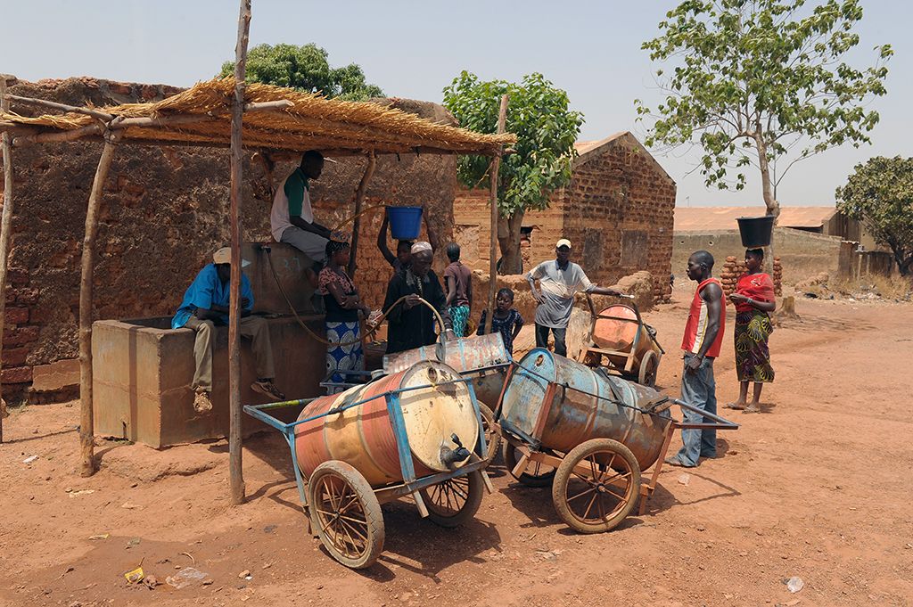 collecting water in Burkina Faso