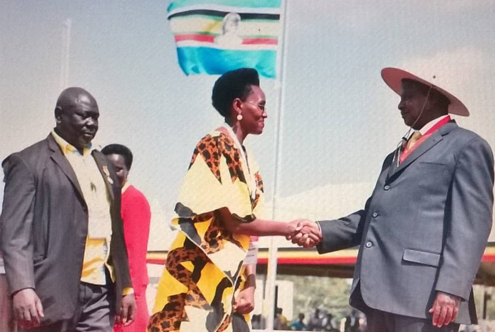 Patience meeting the president of Uganda