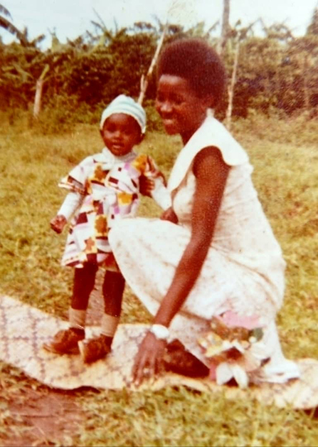 Patience with her mum in Uganda