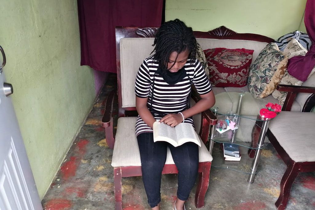 Fanny reading the bible Dominican Republic