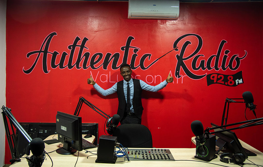 Christian at radio station