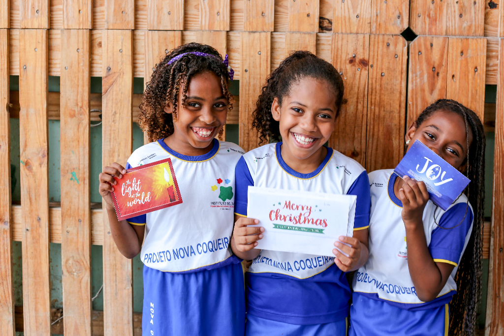 Compassion children in Brazil are joyful to receive Christmas cards from their sponsors.