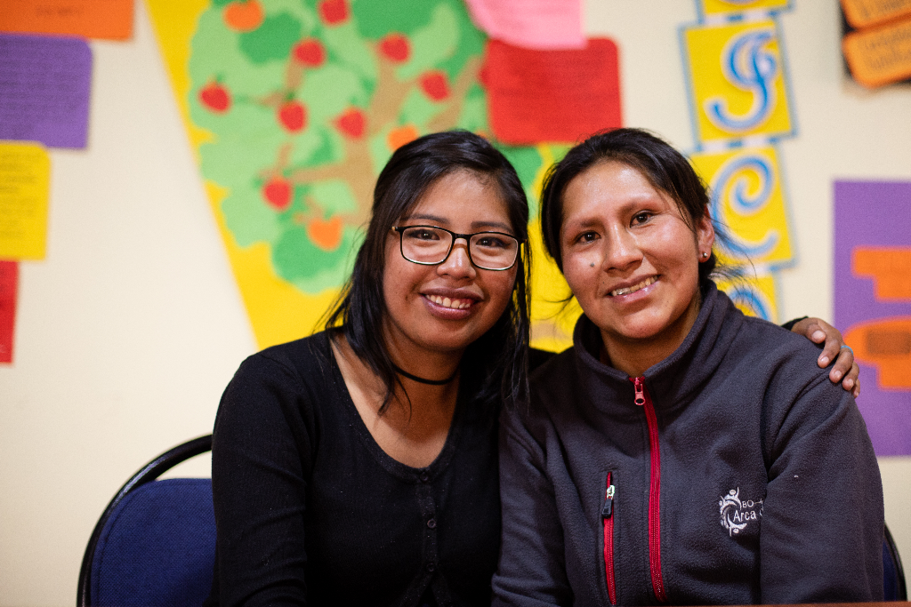 Lidia with her Compassion tutor, who is also named Lidia.
